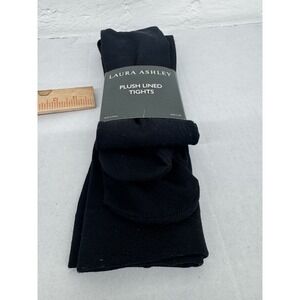Laura Ashley Plush Lined Tights Sz 4xl Black Brand New With Tags